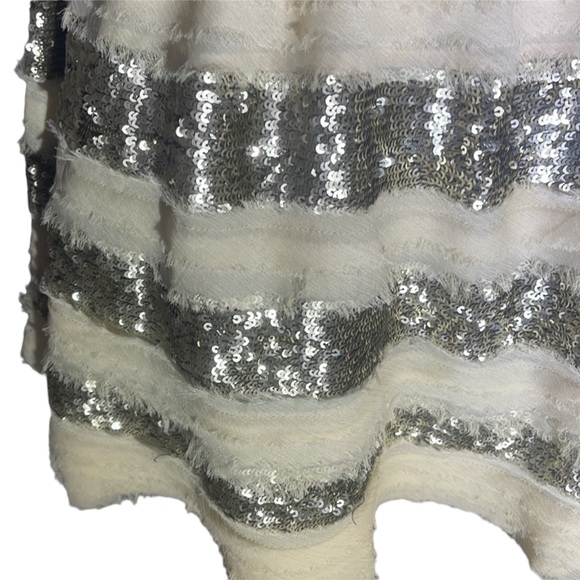 Free People cream colored skirt with lace and sequins.  Size M. Gorgeous - Picture 2 of 14